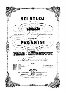Six Violin Studies, Op.28: Six Violin Studies by Ferdinando Giorgetti