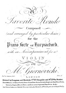 Rondo for Piano (or Harpsihord) and Violin: Rondo for Piano (or Harpsihord) and Violin by Giovanni Mane Giornovichi