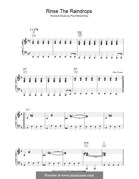 Rinse the Raindrops: Para vocais e piano (ou Guitarra) by Paul McCartney