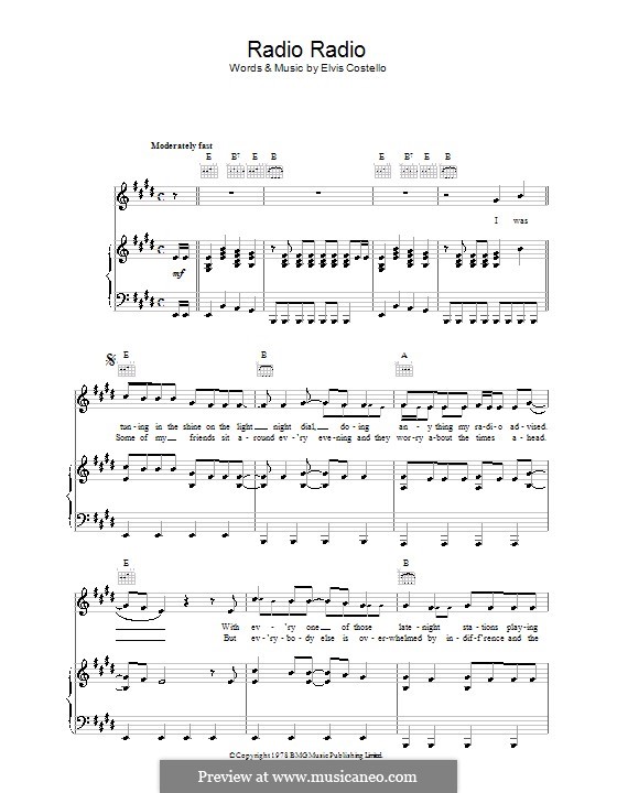 Radio, Radio: Para vocais e piano (ou Guitarra) by Elvis Costello