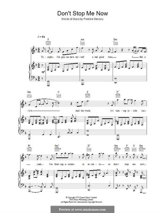 Vocal version: Para vocais e piano (ou Guitarra) by Freddie Mercury