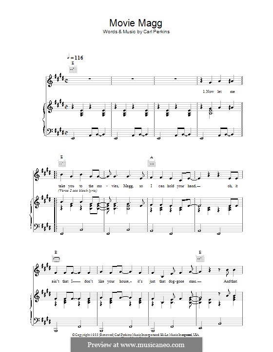 Movie Magg (Paul McCartney): Para vocais e piano (ou Guitarra) by Carl Lee Perkins