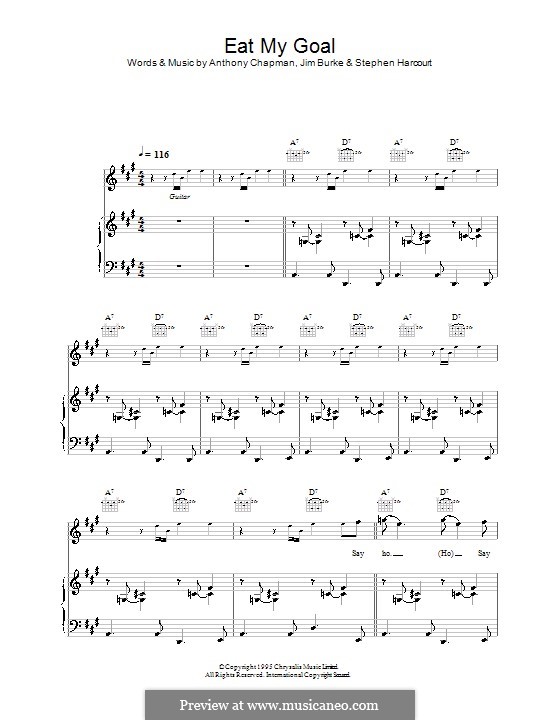 Eat My Goal (Collapsed Lung): Para vocais e piano (ou Guitarra) by Anthony Chapman, Jim Burke, Stephen Harcourt