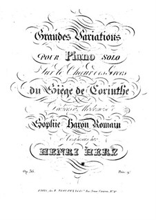 Grand Variations on Theme from 'Le siège de Corinthe' by Rossini, Op.36: Grand Variations on Theme from 'Le siège de Corinthe' by Rossini by Henri Herz