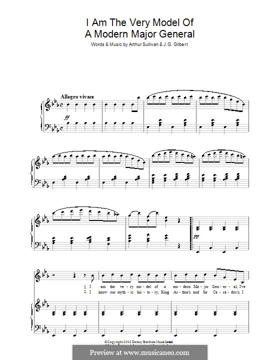I am the Very Model of a Modern: Para vocais e piano by Arthur Seymour Sullivan