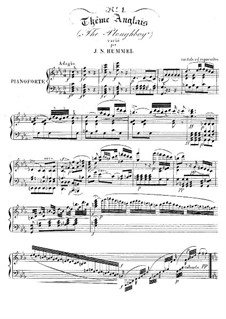 Variations on English Theme 'The Ploughboy': Variations on English Theme 'The Ploughboy' by Johann Nepomuk Hummel
