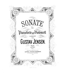Sonata for Cello and Piano No.1, Op.12: partitura, parte solo by Gustav Jensen