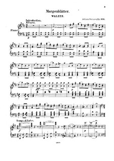 Morning Journals, Op.279: Partitura piano by Johann Strauss (Sohn)