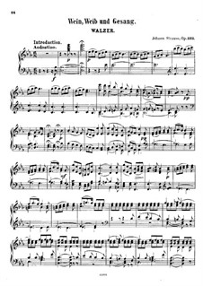 Wine, Women and Song, Op.333: Para Piano by Johann Strauss (Sohn)