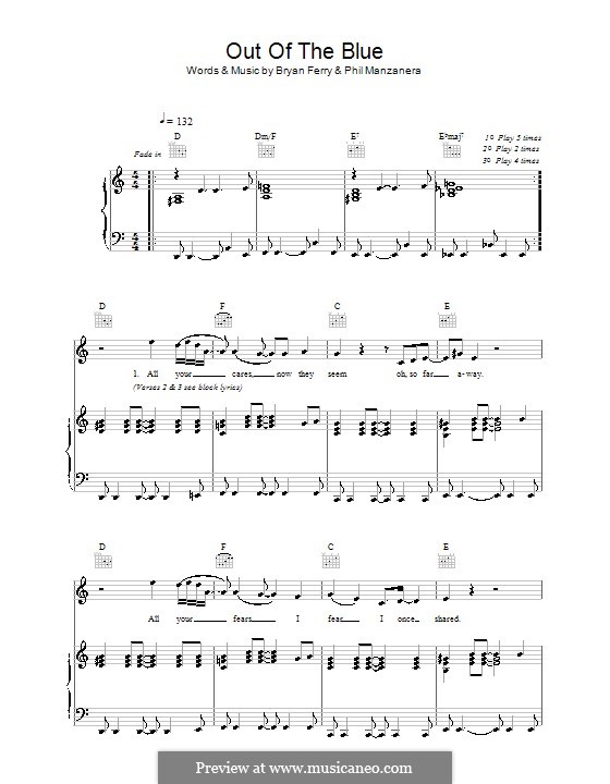 Out of the Blue (Roxy Music): Para vocais e piano (ou Guitarra) by Bryan Ferry, Phil Manzanera