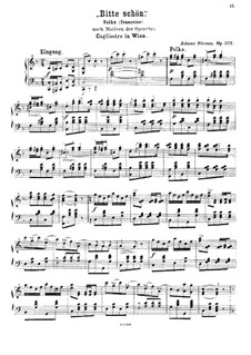 Bitte schön, Op.372: Für Klavier by Johann Strauss (Sohn)