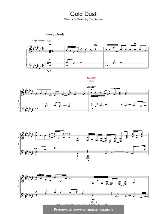 Gold Dust: Para vocais e piano (ou Guitarra) by Tori Amos