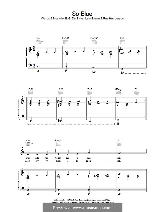 So Blue (Lew Brown): Para vocais e piano (ou Guitarra) by Ray Henderson, Helen Crawford