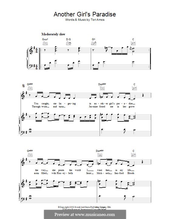 Another Girl's Paradise: Para vocais e piano (ou Guitarra) by Tori Amos