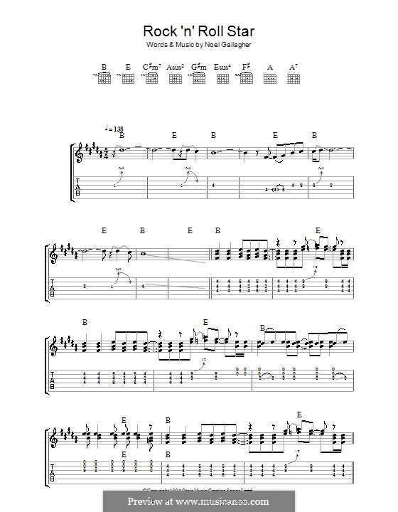 Rock 'n' Roll Star (Oasis): Para guitarra com guia by Noel Gallagher