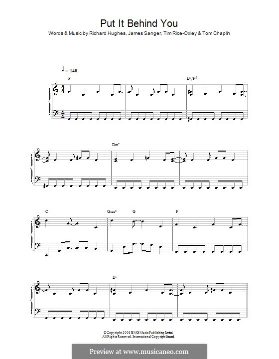 Put It Behind You (Keane): Facil para o piano by James Sanger, Richard Hughes, Tim Rice-Oxley, Tom Chaplin