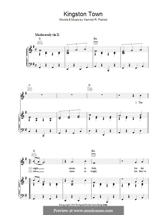 Kingston Town (UB40): Para vocais e piano (ou Guitarra) by Kenrick R. Patrick