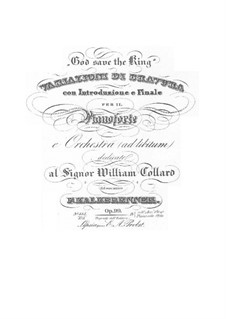 Bravura Variations on 'God Save the King', Op.99: Bravura Variations on 'God Save the King' by Friedrich Kalkbrenner