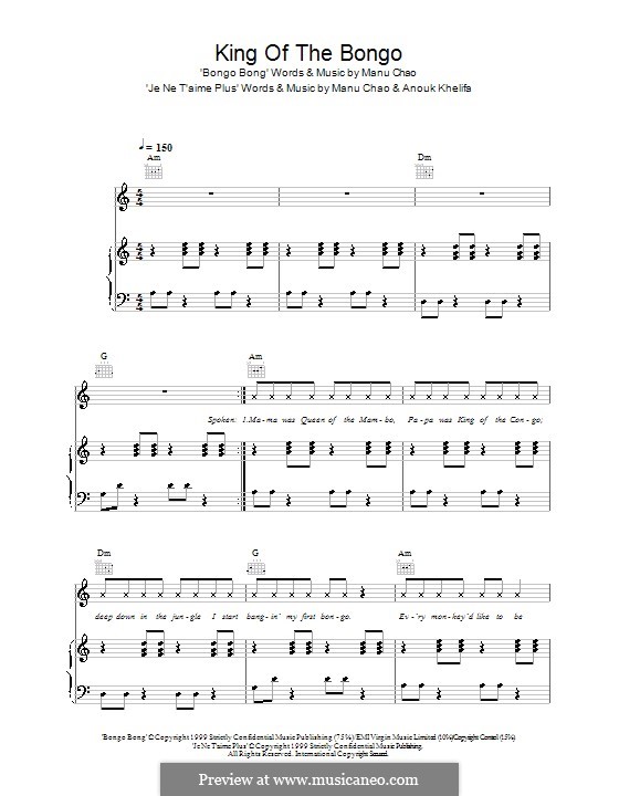 King of the Bongo por A. Khelifa, M. Chao Partituras on músicaNeo
