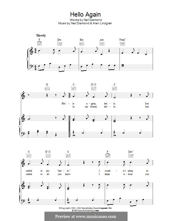 Hello Again: Para vocais e piano (ou Guitarra) by Alan Lindgren