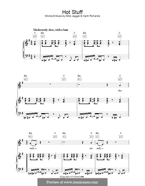 Hot Stuff (The Rolling Stones): Para vocais e piano (ou Guitarra) by Keith Richards, Mick Jagger
