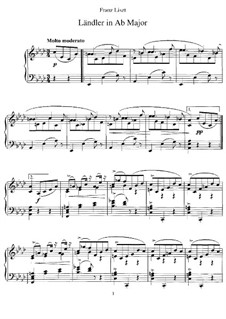 Ländler in A Flat Major, S.211: Para Piano by Franz Liszt