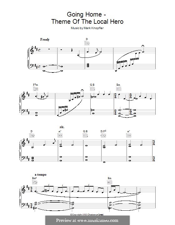 Going Home (theme from Local Hero): Para Piano by Mark Knopfler