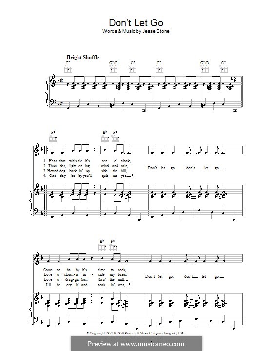 Don't Let Go: Para vocais e piano (ou Guitarra) by Jesse Stone
