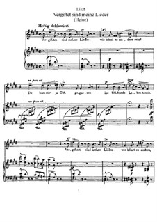 Vergiftet sind meine Lieder, S.289: Partitura piano-vocal by Franz Liszt
