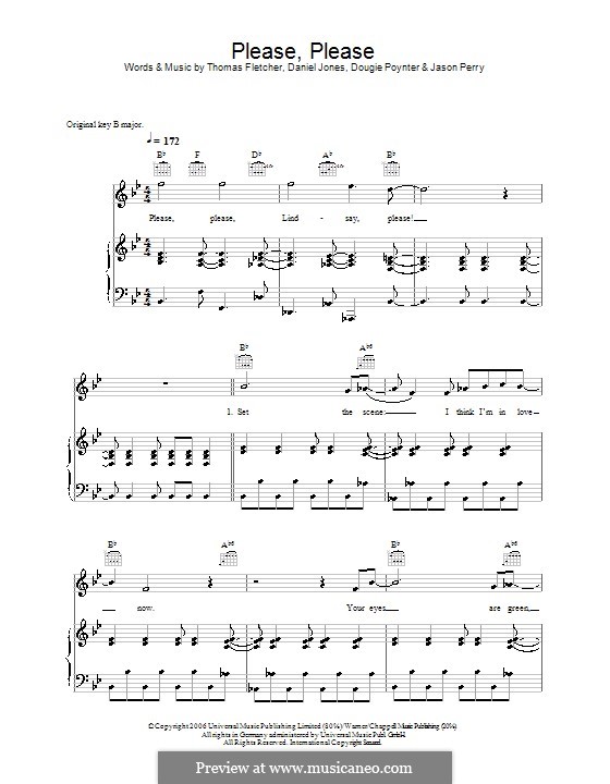Please, Please (McFly): Para vocais e piano (ou Guitarra) by Tom Fletcher, Danny Jones, Dougie Poynter, Jason Perry