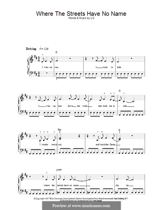 Where the Streets Have no Name: Facil para o piano by U2