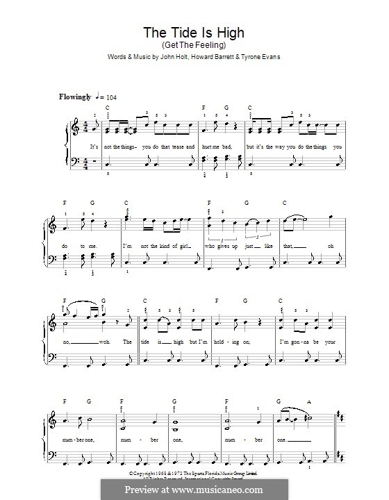 The Tide is High (Blondie): Facil para o piano by Howard Barrett, John Holt, Tyrone Evans