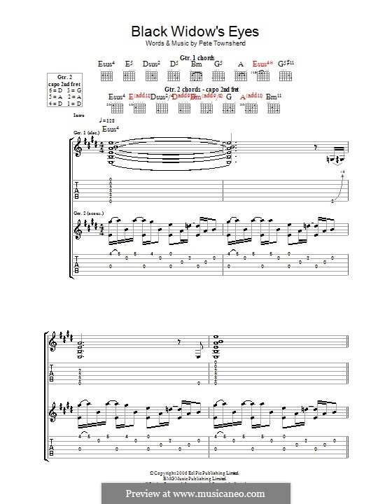 Black Widow's Eyes (The Who): Para guitarra com guia by Peter Townshend