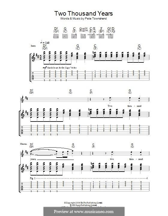 Two Thousand Years (The Who): Para guitarra com guia by Peter Townshend