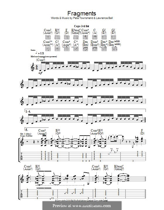 Fragments (The Who): Para guitarra com guia by Lawrence Ball, Peter Townshend