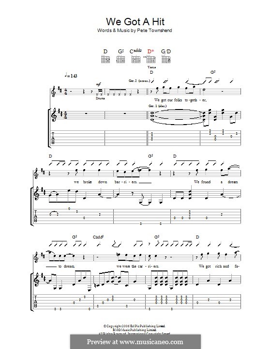 We Got a Hit (The Who): Para guitarra com guia by Peter Townshend