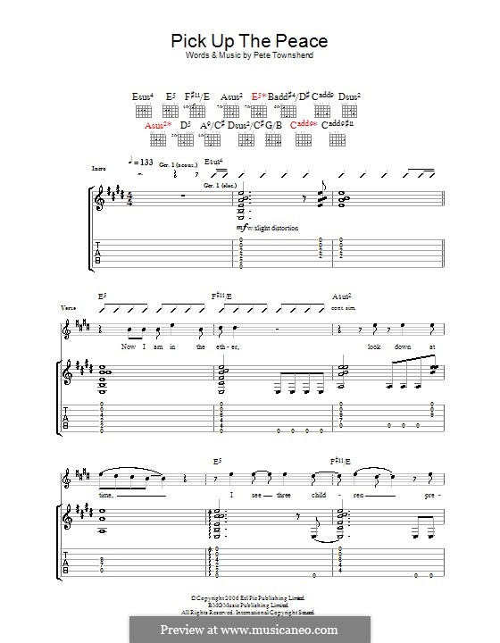 Pick Up the Peace (The Who): Para guitarra com guia by Peter Townshend