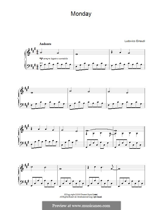 Monday: Para Piano by Ludovico Einaudi