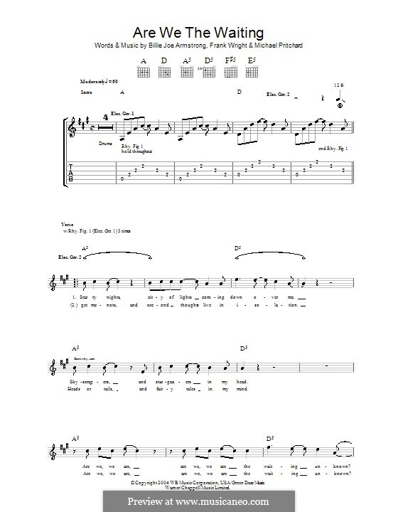 Are We the Waiting (Green Day): Para guitarra com guia by Billie Joe Armstrong, Tré Cool, Michael Pritchard