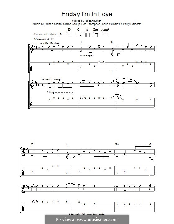 Friday I'm in Love (The Cure): Para guitarra com guia by Boris Williams, Perry Bamonte, Porl Thompson, Robert Gary Smith, Simon Gallup