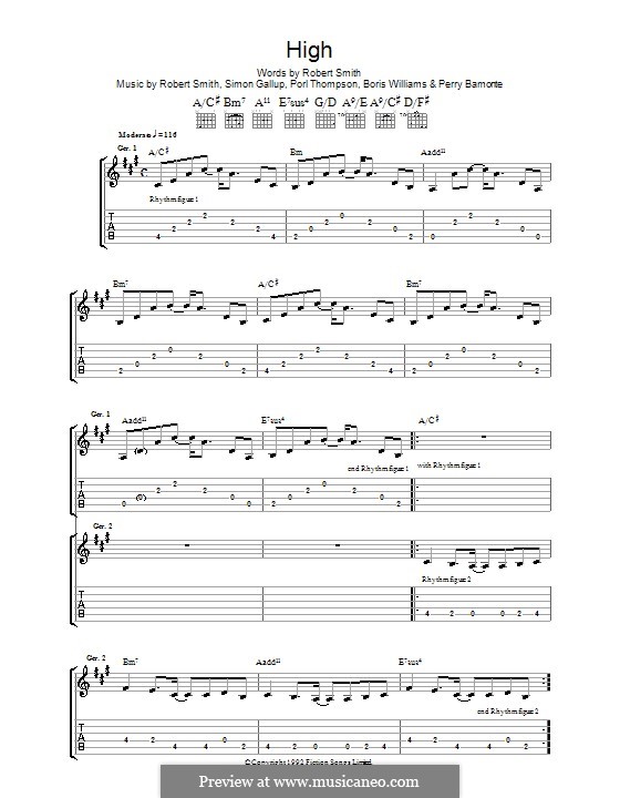 High (The Cure): Para guitarra com guia by Boris Williams, Perry Bamonte, Porl Thompson, Robert Gary Smith, Simon Gallup