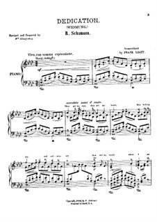 No.1 Widmung (Dedication): Para Piano, S.566 by Robert Schumann