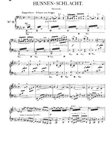Symphonic Poem No.11 'The Battle of the Huns', for Piano Four Hands, S.596b: Symphonic Poem No.11 'The Battle of the Huns', for Piano Four Hands by Franz Liszt