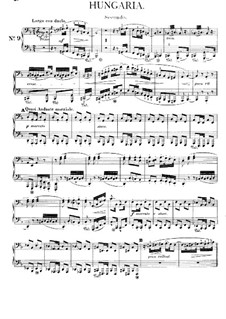 Symphonic Poem No.9 'Hungaria', for Piano Four Hands, S.596: Symphonic Poem No.9 'Hungaria', for Piano Four Hands by Franz Liszt