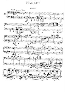 Symphonic Poem No.10 'Hamlet', for Piano Four Hands, S.597: Symphonic Poem No.10 'Hamlet', for Piano Four Hands by Franz Liszt