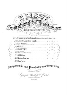 Symphonic Poem No.5 'Prometheus', for Two Pianos Four Hands, S.639: Symphonic Poem No.5 'Prometheus', for Two Pianos Four Hands by Franz Liszt