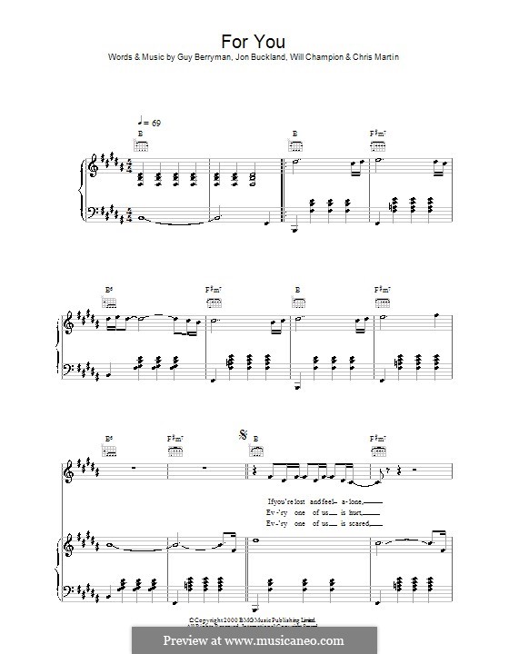For You (Coldplay): Para vocais e piano (ou Guitarra) by Chris Martin, Guy Berryman, Jonny Buckland, Will Champion