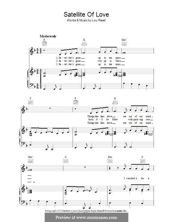 Satellite of Love: Para vocais e piano (ou Guitarra) by Lou Reed