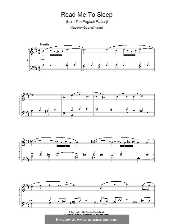 Read Me to Sleep (from The English Patient): Para Piano by Gabriel Yared