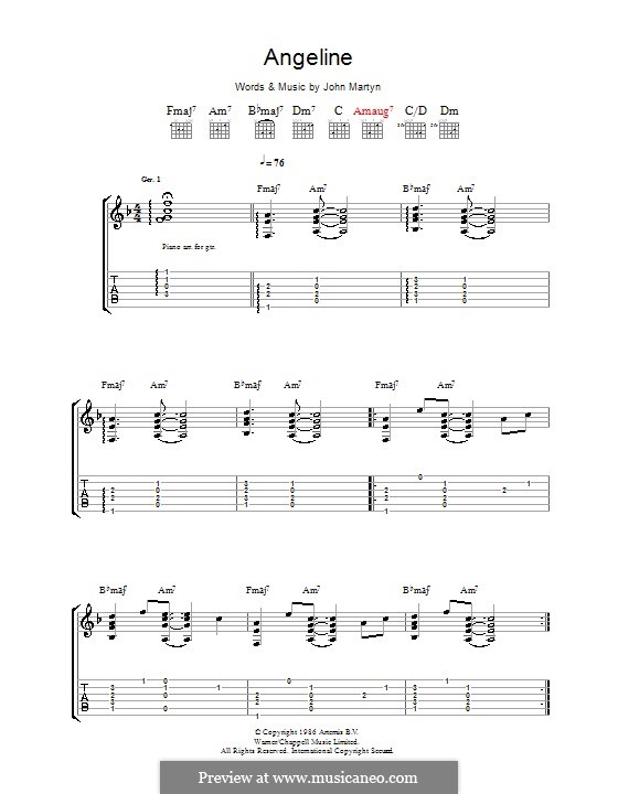 Angeline: Para guitarra com guia by John Martyn